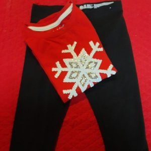 Cat & Jack Mermaid Sequins Snowflake Shirt (Pants added in) Size 6/7